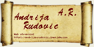 Andrija Rudović vizit kartica